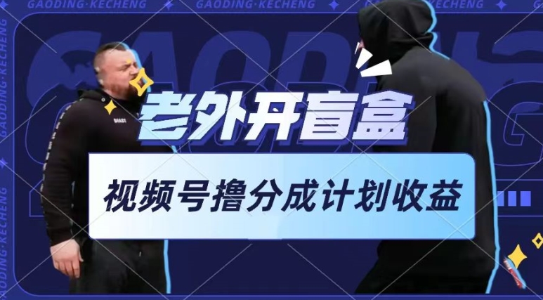 老外开盲盒视频，撸视频号分成计划收益，每天只需一小时，新手小白轻松上手【揭秘】-86资源库