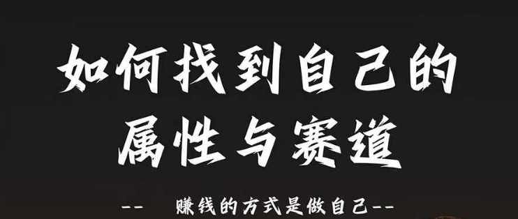 赛道和属性2.0：如何找到自己的属性与赛道，赚钱的方式是做自己-86资源库