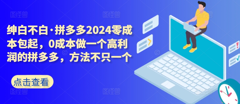 拼多多2024零成本包起，0成本做一个高利润的拼多多，方法不只一个-86资源库