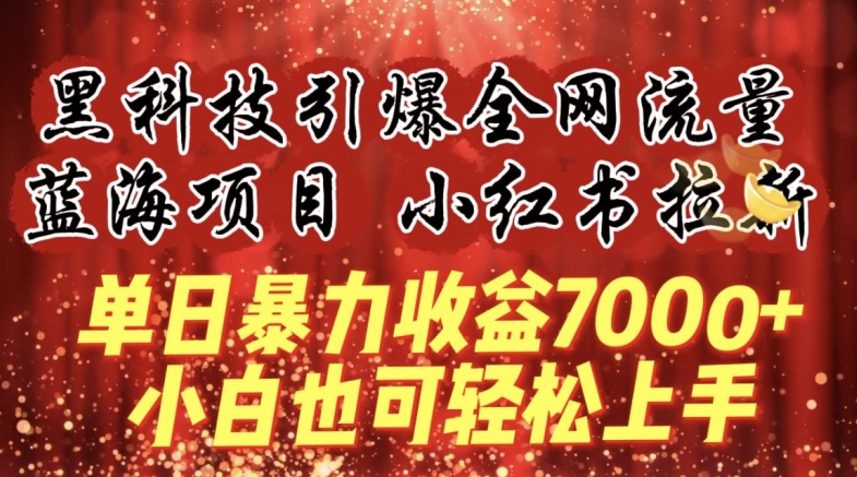 蓝海项目!黑科技引爆全网流量小红书拉新，单日暴力收益7000+，小白也能轻松上手【揭秘】-86资源库