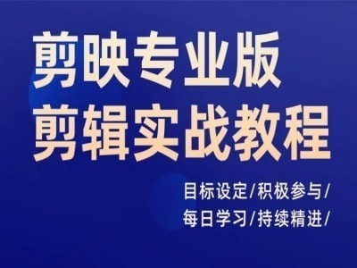 剪映专业版剪辑实战教程，目标设定/积极参与/每日学习/持续精进-86资源库