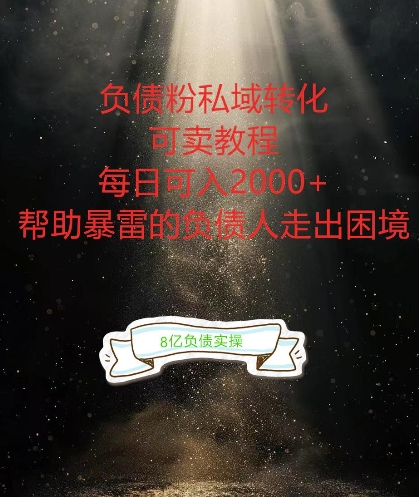 负债粉掘金计划，帮助负债者解决问题，债务规划，债务重组，最好的变现方式【揭秘】-86资源库