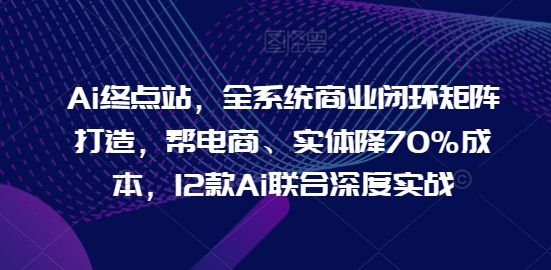 Ai终点站，全系统商业闭环矩阵打造，帮电商、实体降70%成本，12款Ai联合深度实战【0906更新】-86资源库