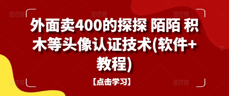 外面卖400的探探 陌陌 积木等头像认证技术(软件+教程)-86资源库