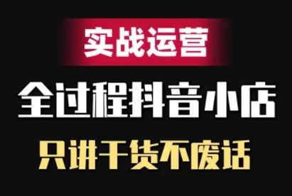 抖音小店精细化实战运营，只讲干货不废话-86资源库