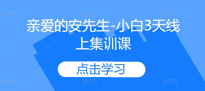 亲爱的安先生-小白3天线上集训课-86资源库