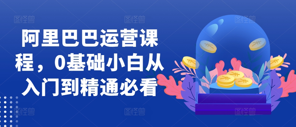 阿里巴巴运营课程，0基础小白从入门到精通必看-86资源库