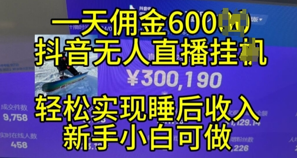 2024年11月抖音无人直播带货挂JI，小白的梦想之路，全天24小时收益不间断实现真正管道收益【揭秘】-86资源库