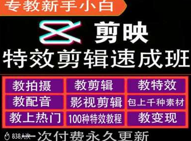 剪映特效教程和运营变现教程，特效剪辑速成班，专教新手小白-86资源库