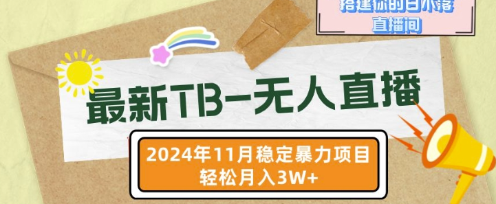 【最新TB-无人直播】11月最新，打造你的日不落直播间，轻松月入过W【揭秘】-86资源库