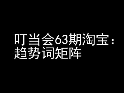 《淘宝天猫打爆班》原创高阶技术第63期，趋势词矩阵技术和玩法-86资源库